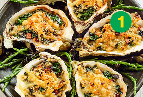 Quick ways to prepare oysters 1: Rockefeller