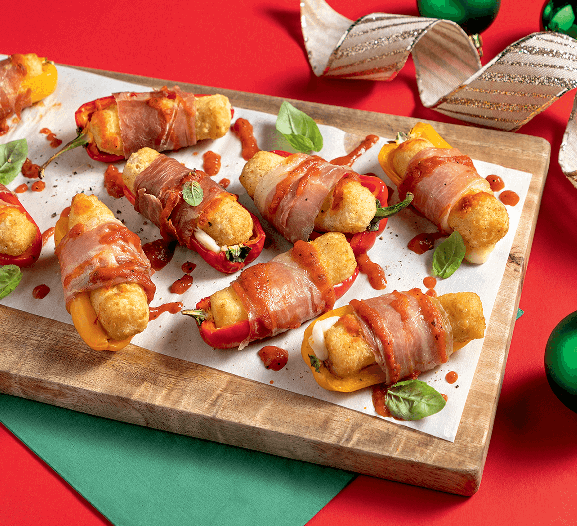mozzarella stuffed bell pepper bites