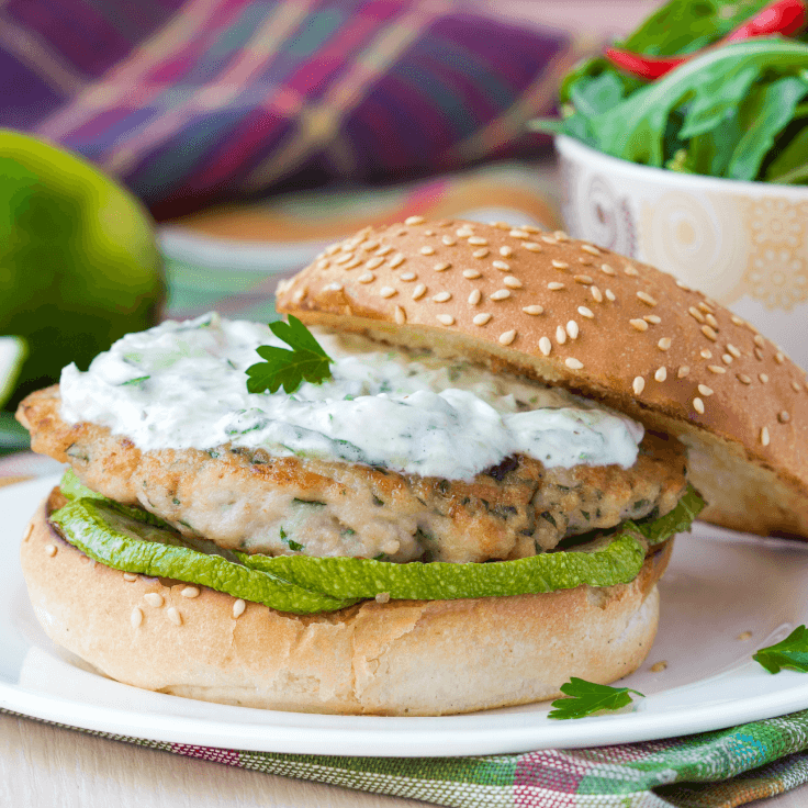turkey burger + Mediterranean spices + feta cheese