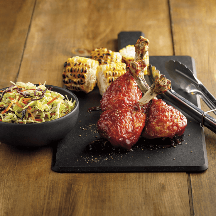 chicken drumsticks lollipops + BBQ sauce