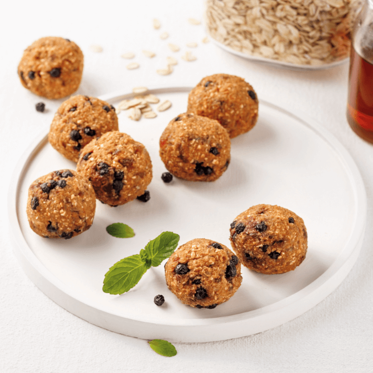 boules d’énergie aux patates douces et bleuets