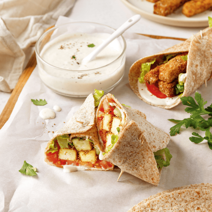 wraps césar au tofu croustillant