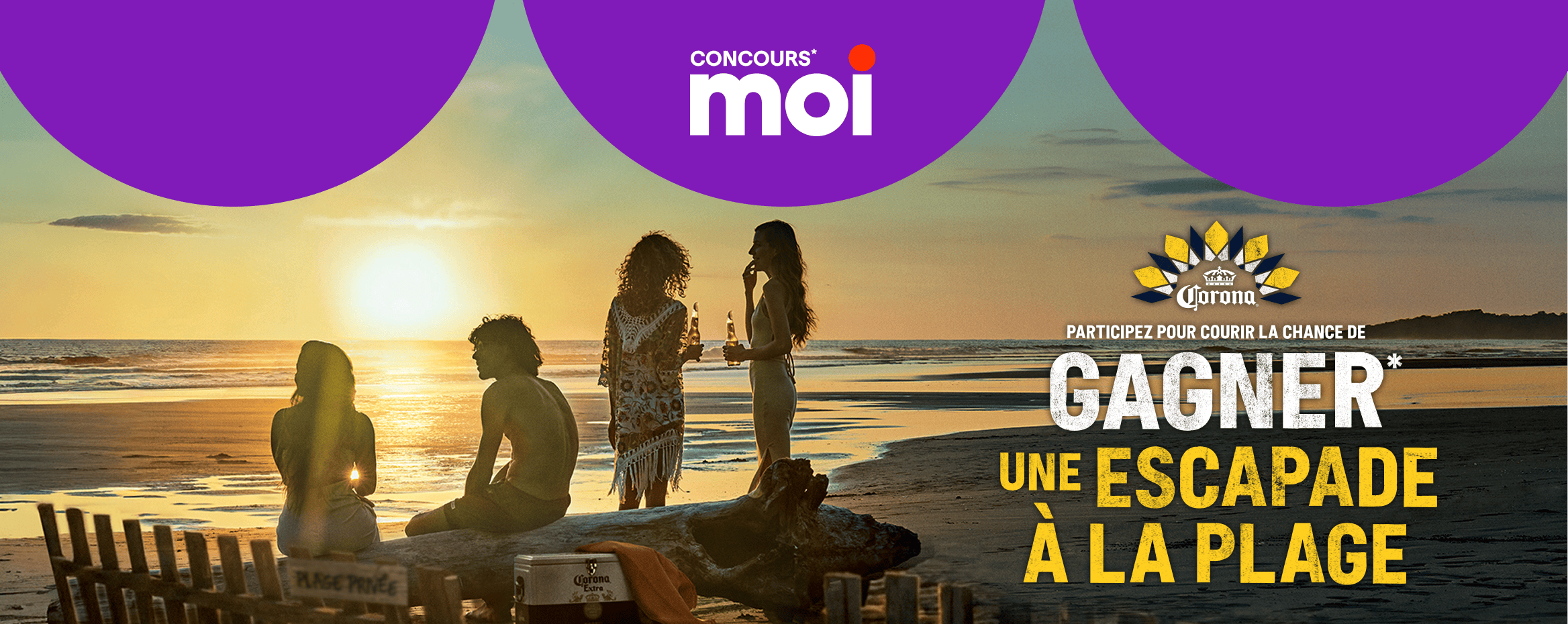 Concours Moi. Concours Corona - Escapade à la plage. Participez pour courir la chance de gagner* une escapade à la plage.